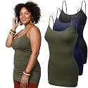 Emmalise Women's Basic Casual Long Camisole Adjustable Strap Cami Layering Top