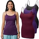 Emmalise Women's Basic Casual Long Camisole Adjustable Strap Cami Layering Top