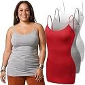 Emmalise Women's Basic Casual Long Camisole Adjustable Strap Cami Layering Top
