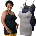 Emmalise Women's Basic Casual Long Camisole Adjustable Strap Cami Layering Top