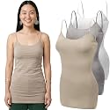 Emmalise Women's Basic Casual Long Camisole Adjustable Strap Cami Layering Top