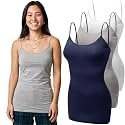 Emmalise Women's Basic Casual Long Camisole Adjustable Strap Cami Layering Top