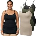 Emmalise Women's Basic Casual Long Camisole Adjustable Strap Cami Layering Top