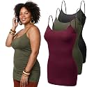 Emmalise Women's Basic Casual Long Camisole Adjustable Strap Cami Layering Top