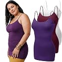 Emmalise Women's Basic Casual Long Camisole Adjustable Strap Cami Layering Top