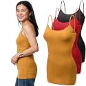 Emmalise Women's Basic Casual Long Camisole Adjustable Strap Cami Layering Top