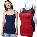 Emmalise Women's Basic Casual Long Camisole Adjustable Strap Cami Layering Top