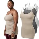 Emmalise Women's Basic Casual Long Camisole Adjustable Strap Cami Layering Top