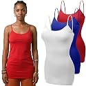 Emmalise Women's Basic Casual Long Camisole Adjustable Strap Cami Layering Top