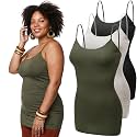 Emmalise Women's Basic Casual Long Camisole Adjustable Strap Cami Layering Top