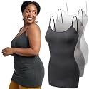 Emmalise Women's Basic Casual Long Camisole Adjustable Strap Cami Layering Top