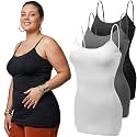 Emmalise Women's Basic Casual Long Camisole Adjustable Strap Cami Layering Top
