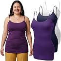 Emmalise Women's Basic Casual Long Camisole Adjustable Strap Cami Layering Top