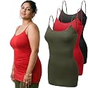 Emmalise Women's Basic Casual Long Camisole Adjustable Strap Cami Layering Top
