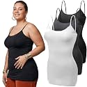 Emmalise Women's Basic Casual Long Camisole Adjustable Strap Cami Layering Top