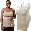 Emmalise Women's Basic Casual Long Camisole Adjustable Strap Cami Layering Top