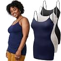 Emmalise Women's Basic Casual Long Camisole Adjustable Strap Cami Layering Top