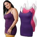 Emmalise Women's Basic Casual Long Camisole Adjustable Strap Cami Layering Top