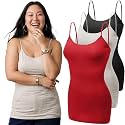 Emmalise Women's Basic Casual Long Camisole Adjustable Strap Cami Layering Top