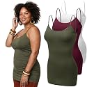 Emmalise Women's Basic Casual Long Camisole Adjustable Strap Cami Layering Top