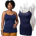 Emmalise Women's Basic Casual Long Camisole Adjustable Strap Cami Layering Top