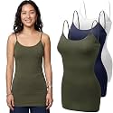Emmalise Women's Basic Casual Long Camisole Adjustable Strap Cami Layering Top