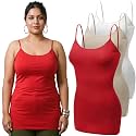 Emmalise Women's Basic Casual Long Camisole Adjustable Strap Cami Layering Top