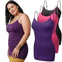 Emmalise Women's Basic Casual Long Camisole Adjustable Strap Cami Layering Top
