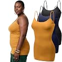 Emmalise Women's Basic Casual Long Camisole Adjustable Strap Cami Layering Top