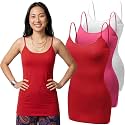 Emmalise Women's Basic Casual Long Camisole Adjustable Strap Cami Layering Top