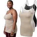 Emmalise Women's Basic Casual Long Camisole Adjustable Strap Cami Layering Top