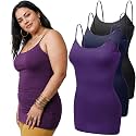 Emmalise Women's Basic Casual Long Camisole Adjustable Strap Cami Layering Top