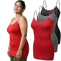 Emmalise Women's Basic Casual Long Camisole Adjustable Strap Cami Layering Top