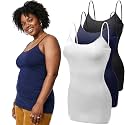 Emmalise Women's Basic Casual Long Camisole Adjustable Strap Cami Layering Top