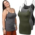 Emmalise Women's Basic Casual Long Camisole Adjustable Strap Cami Layering Top