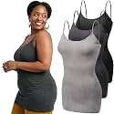 Emmalise Women's Basic Casual Long Camisole Adjustable Strap Cami Layering Top