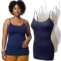 Emmalise Women's Basic Casual Long Camisole Adjustable Strap Cami Layering Top