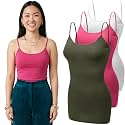 Emmalise Women's Basic Casual Long Camisole Adjustable Strap Cami Layering Top