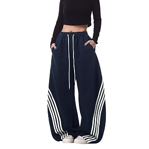 EMMIOL Womens Y2K Baggy Barrel Striped Sweatpants