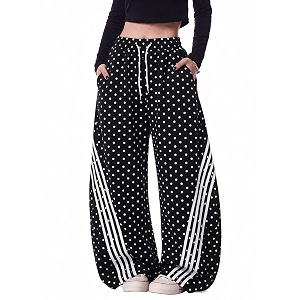 EMMIOL Womens Y2K Baggy Barrel Striped Sweatpants