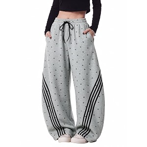 EMMIOL Womens Y2K Baggy Barrel Striped Sweatpants