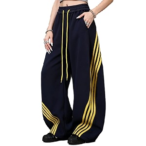 EMMIOL Womens Y2K Baggy Barrel Striped Sweatpants