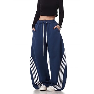 EMMIOL Womens Y2K Baggy Barrel Striped Sweatpants