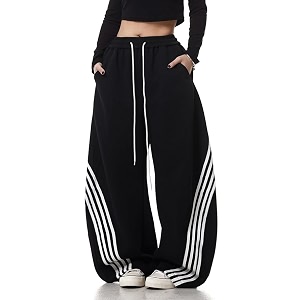 EMMIOL Womens Y2K Baggy Barrel Striped Sweatpants