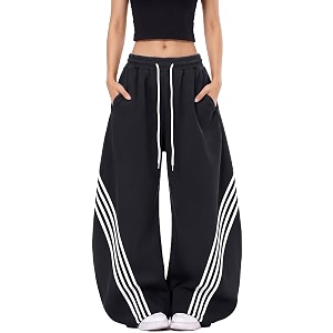 EMMIOL Womens Y2K Baggy Barrel Striped Sweatpants