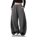 EMMIOL Womens Y2K Baggy Barrel Striped Sweatpants