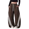 EMMIOL Womens Y2K Baggy Barrel Striped Sweatpants