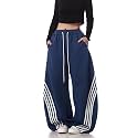 EMMIOL Womens Y2K Baggy Barrel Striped Sweatpants