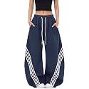 EMMIOL Womens Y2K Baggy Barrel Striped Sweatpants