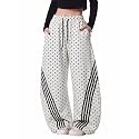 EMMIOL Womens Y2K Baggy Barrel Striped Sweatpants
